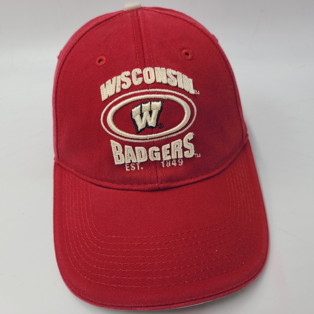 Vintage Wisconsin Badgers Hat Adjustable Drew Pearson Red‎ NCAA University Men